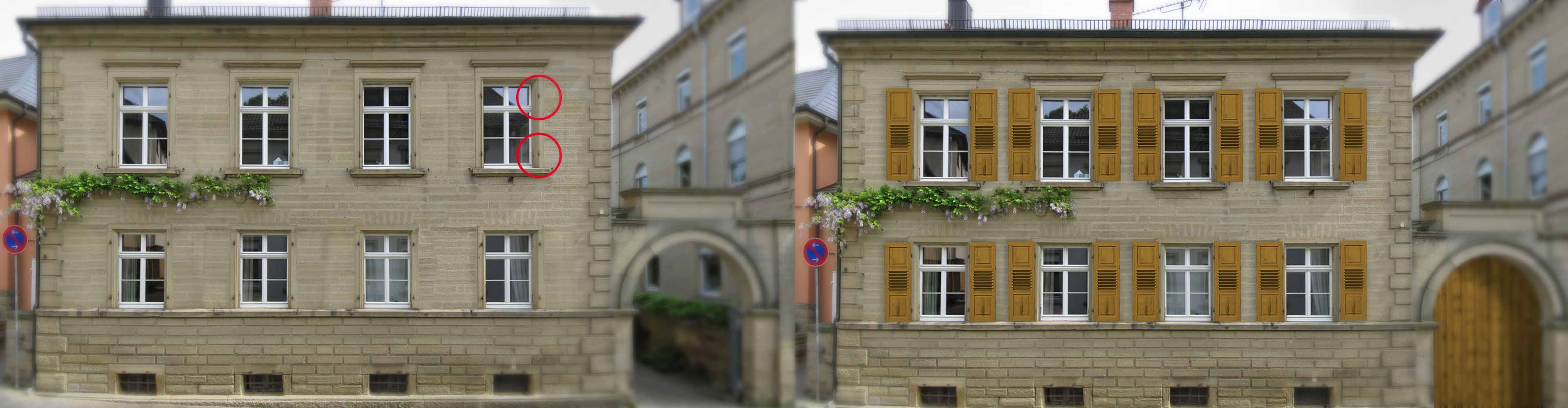 Fassadengestaltung mit Fensterladen